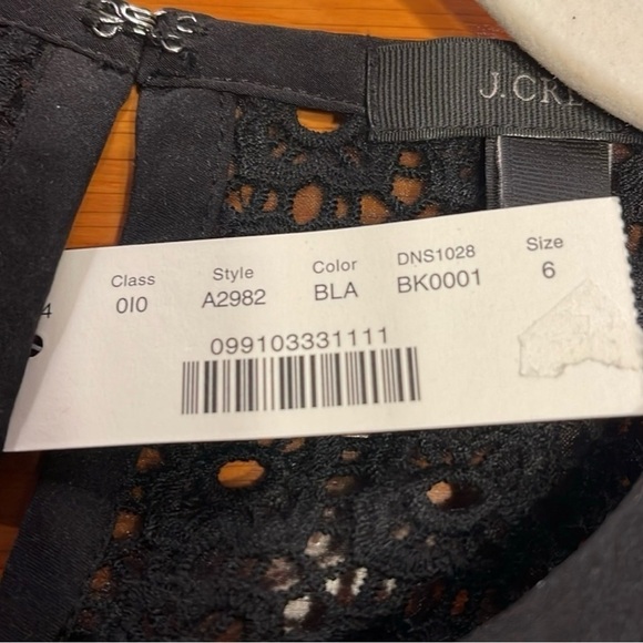 J Crew SZ 6 black fitted lace detailed bodice with A line skirt back zip NWT - Picture 7 of 8